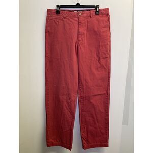 Chaps Straight Leg Flat Front Chino Pants Men's 32/32 Solid Nantucket Red Casual